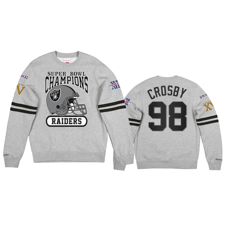 raiders maxx crosby gray all over champs premium jumper sweatshirt