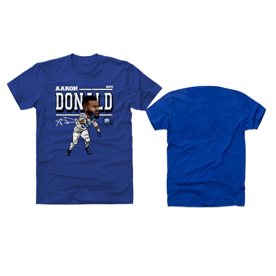 rams aaron donald cartoon blue t shirt