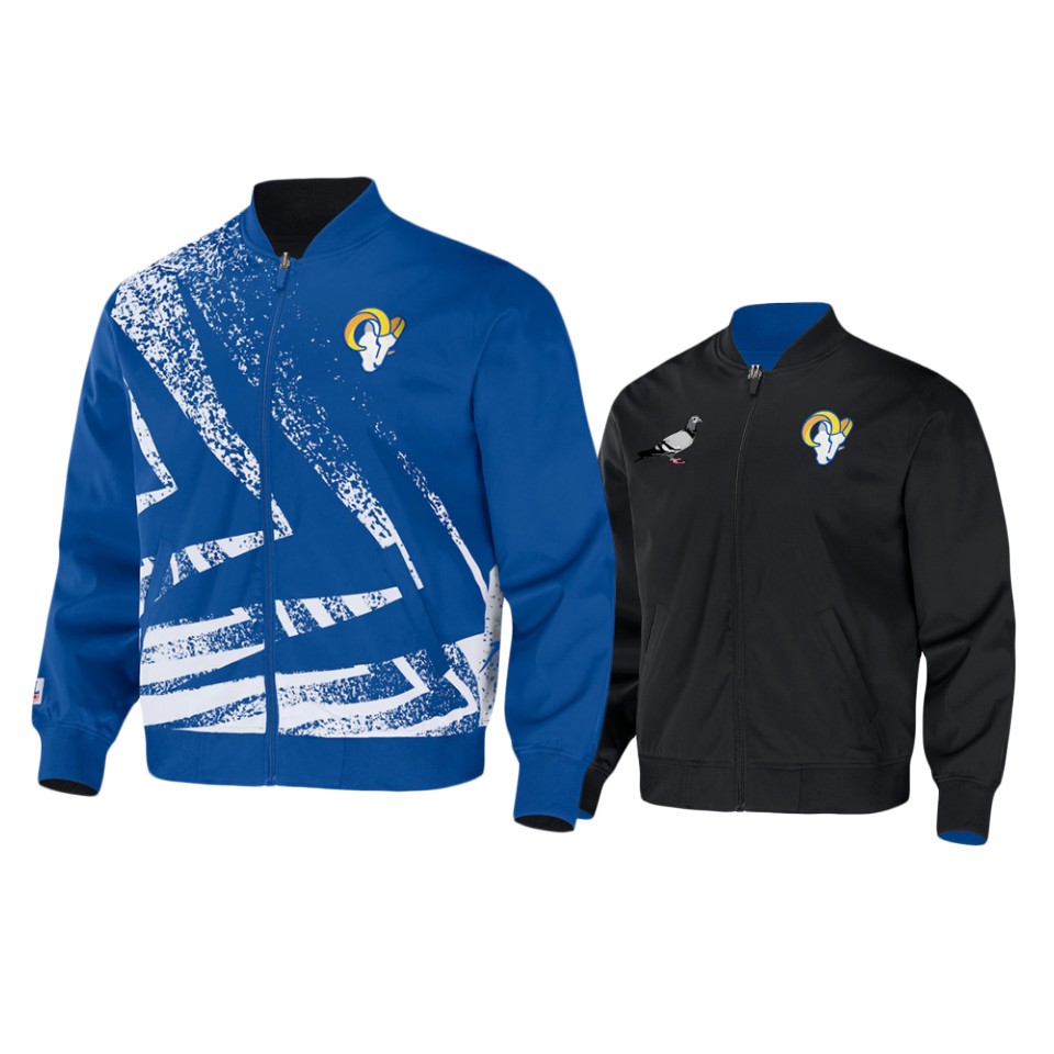 rams blue staple reversible core jacket