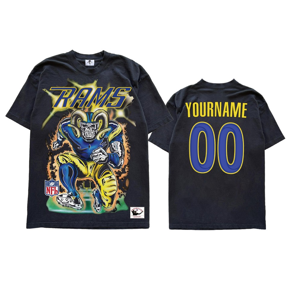 rams custom black draft day warren lotas x nfl x m&n t shirt