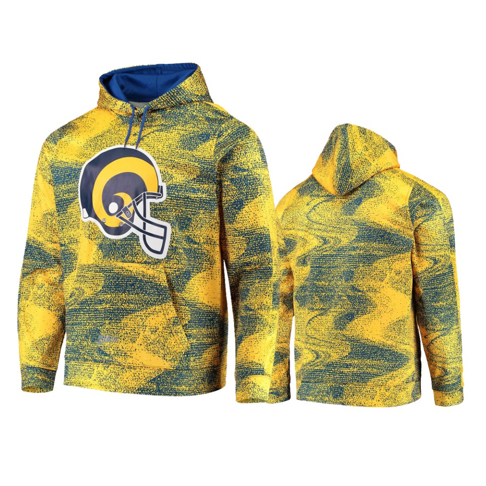 rams gold royal static pullover hoodie