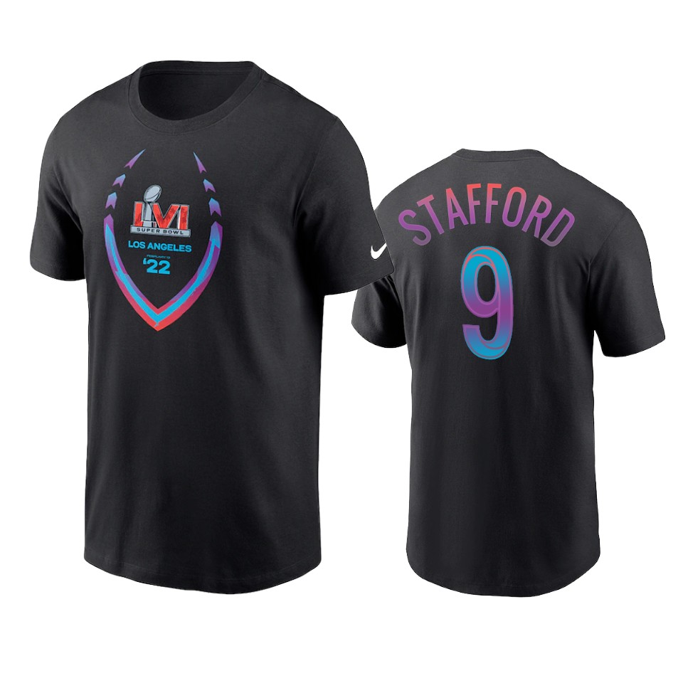 rams matthew stafford black super bowl lvi t shirt