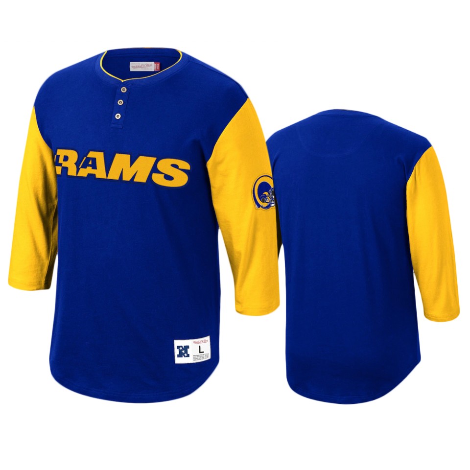 rams royal franchise player henley t shirt
