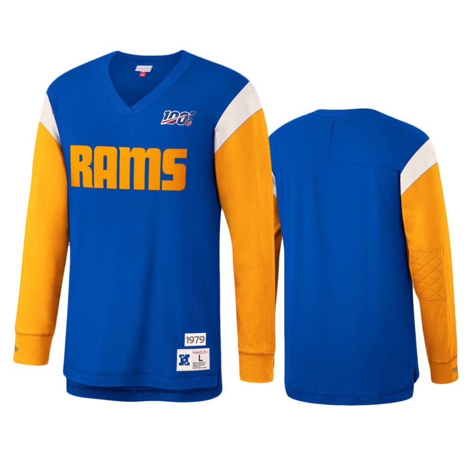 rams royal nfl 100 long sleeve t shirt