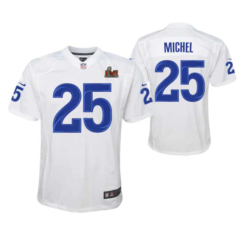 rams-sony-michel-super-bowl-lvi-white-jersey-youth