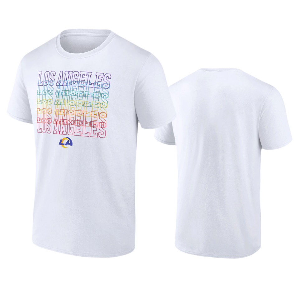 rams white city pride logo t shirt