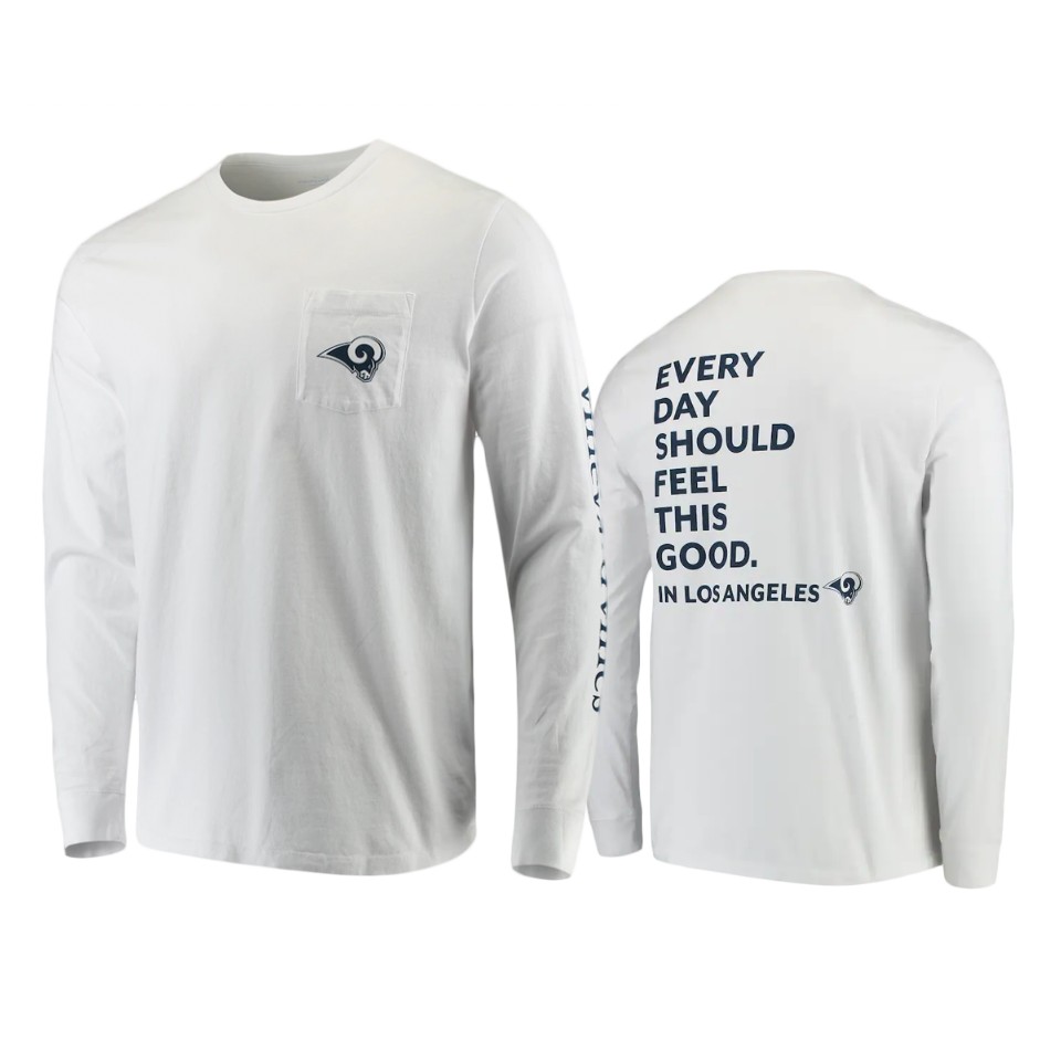 rams white feel good long sleeve t shirt