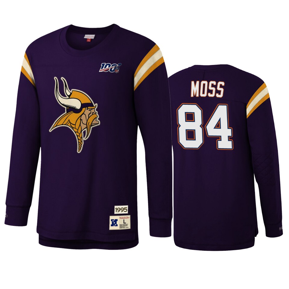 randy moss vikings purple nfl 100 long sleeve t shirt