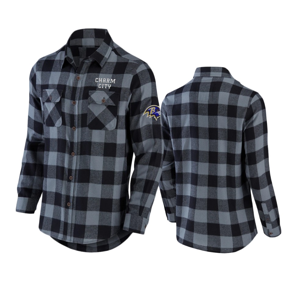 ravens black nfl darius rucker flannel button up shirt