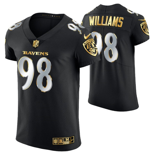 ravens-brandon-williams-golden-edition-jersey-black-men's