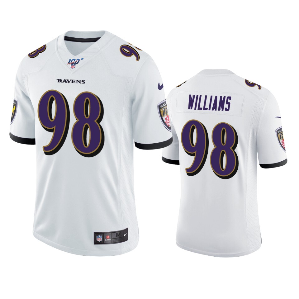 ravens brandon williams white limited 100th season jersey