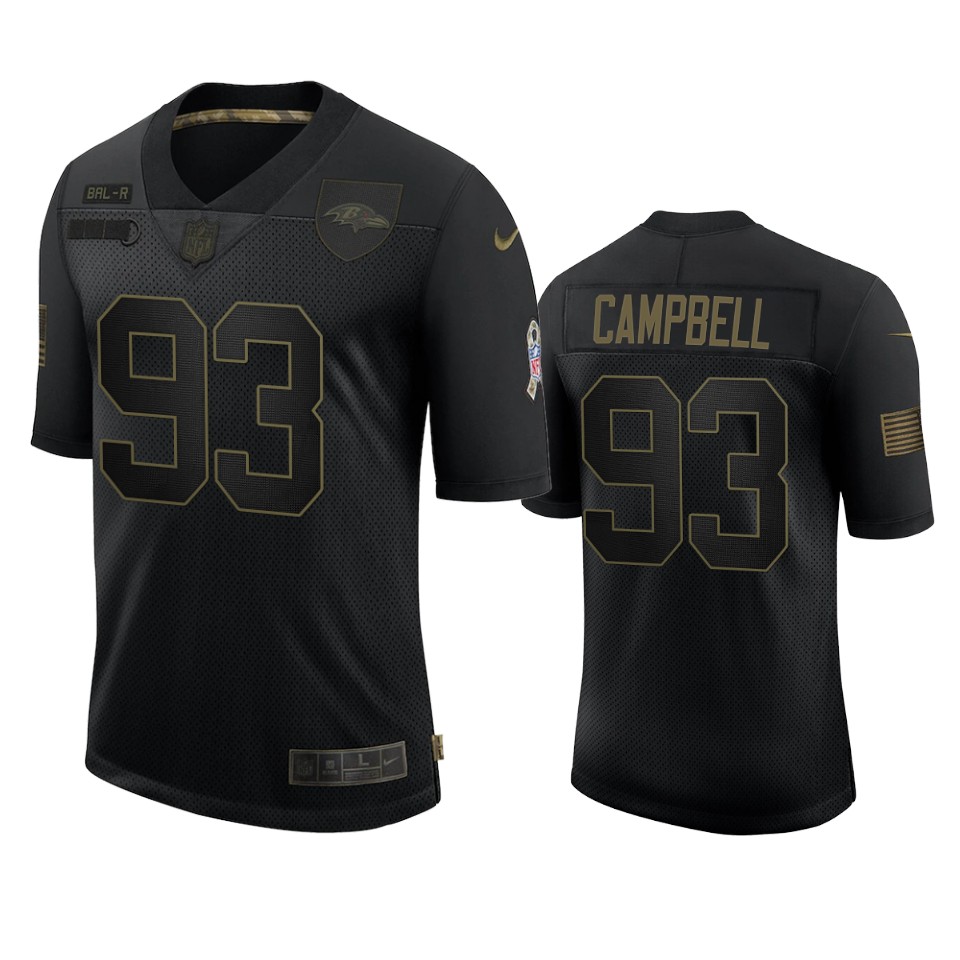 ravens calais campbell black limited 2020 salute to service jersey