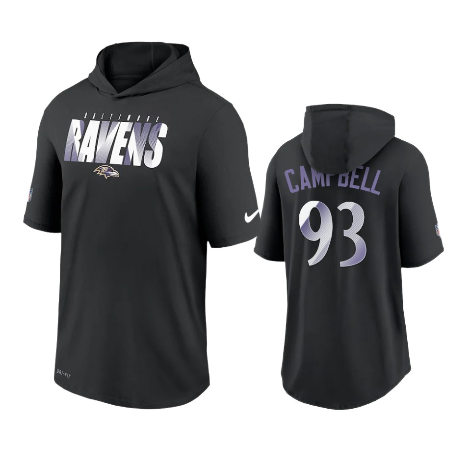 ravens calais campbell black sideline playbook hoodie t shirt