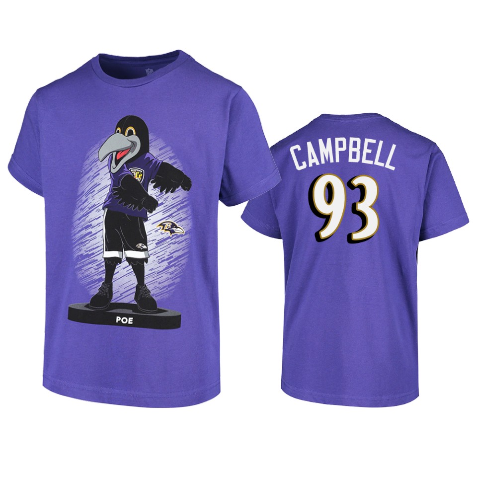 ravens calais campbell purple dancing poe mascot t shirt