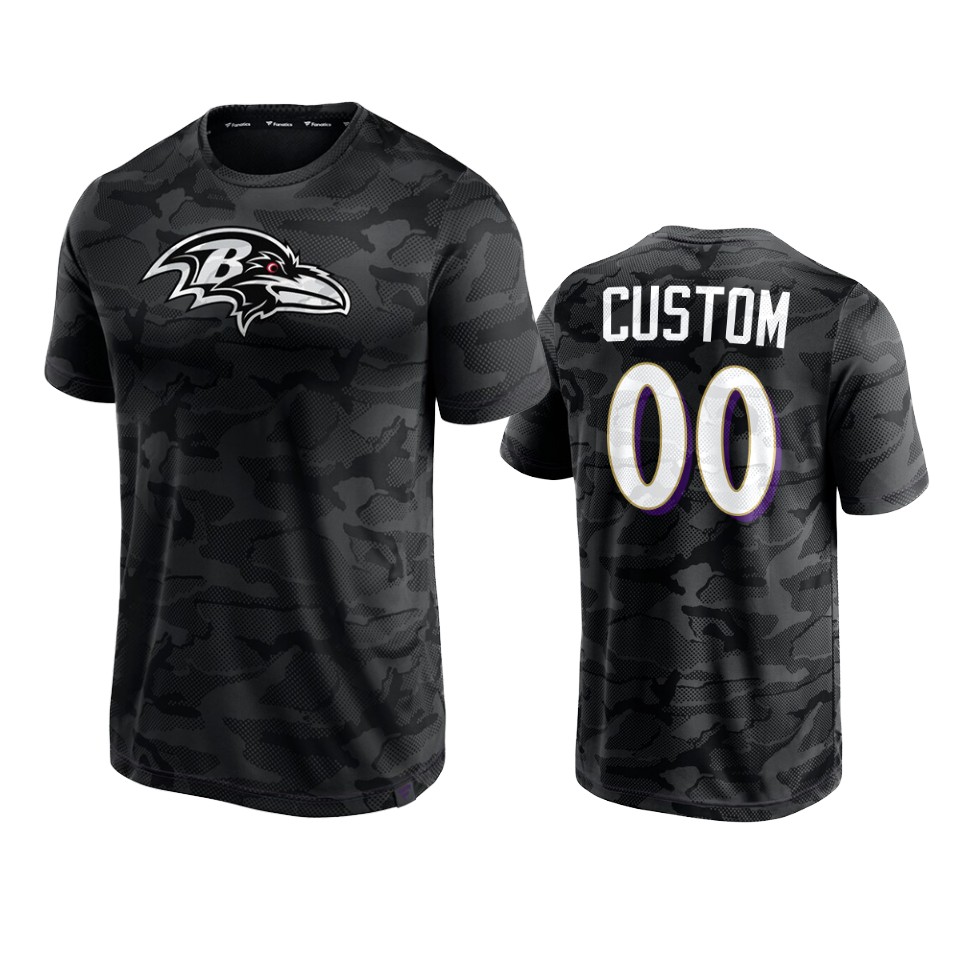 ravens custom black camo jacquard t shirt