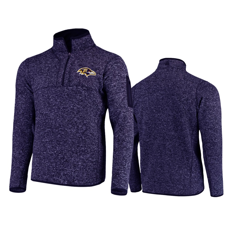 ravens heather purple fortune quarter zip jacket