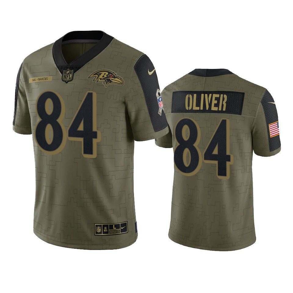 ravens josh oliver olive limited 2021 salute to service jersey