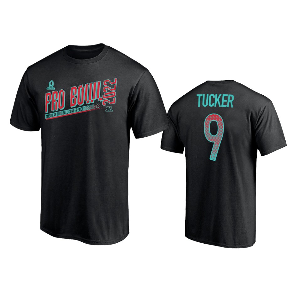 ravens justin tucker black 2022 afc pro bowl t shirt