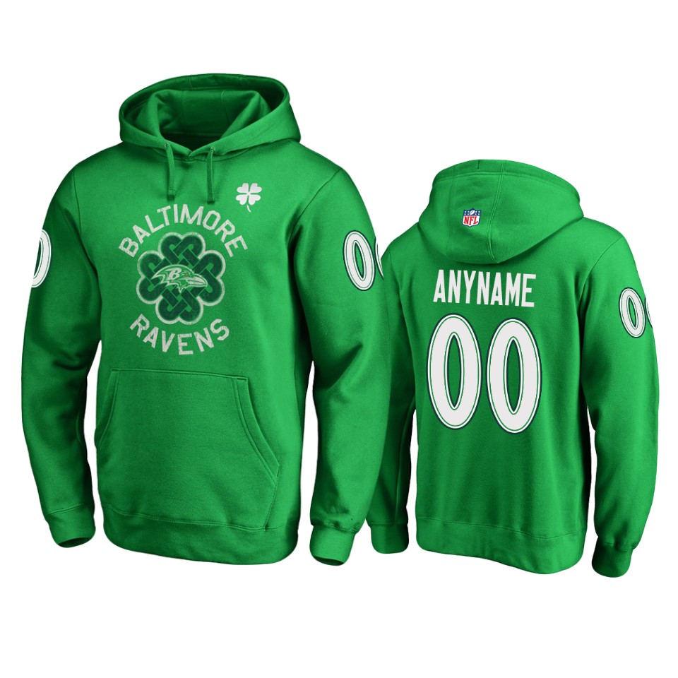 ravens kelly green custom st. patrick's day hoodie