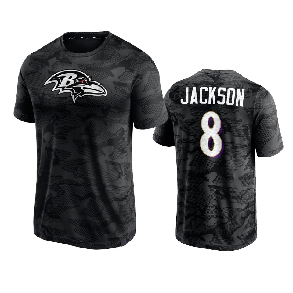 ravens lamar jackson black camo jacquard t shirt