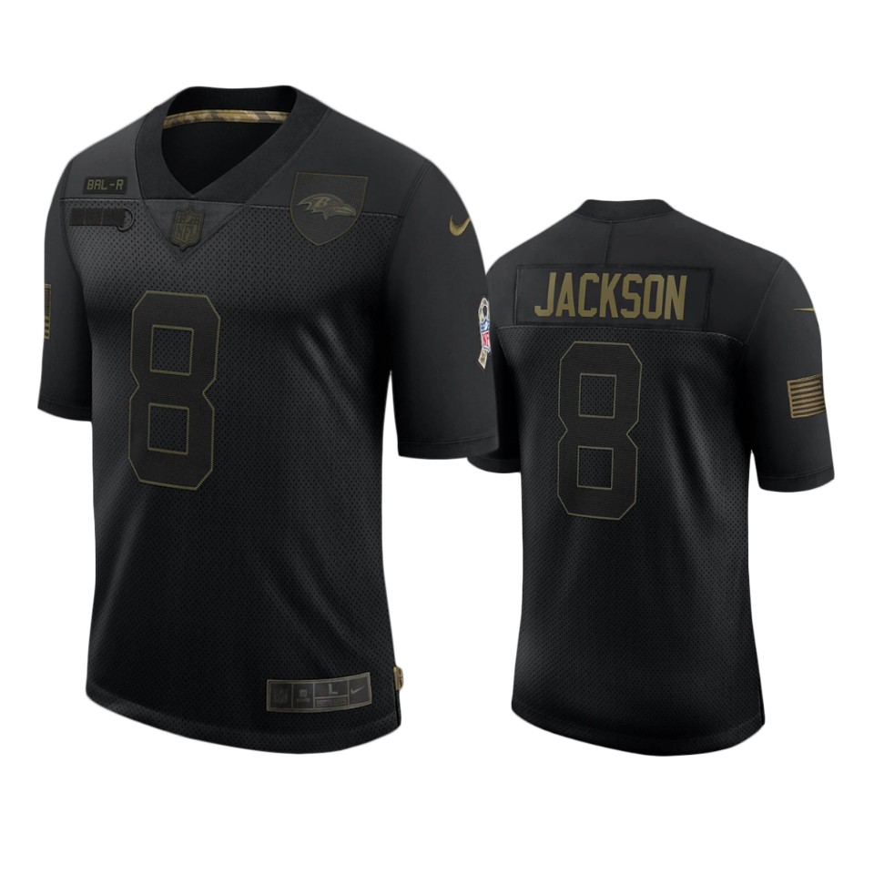 ravens lamar jackson black limited 2020 salute to service jersey