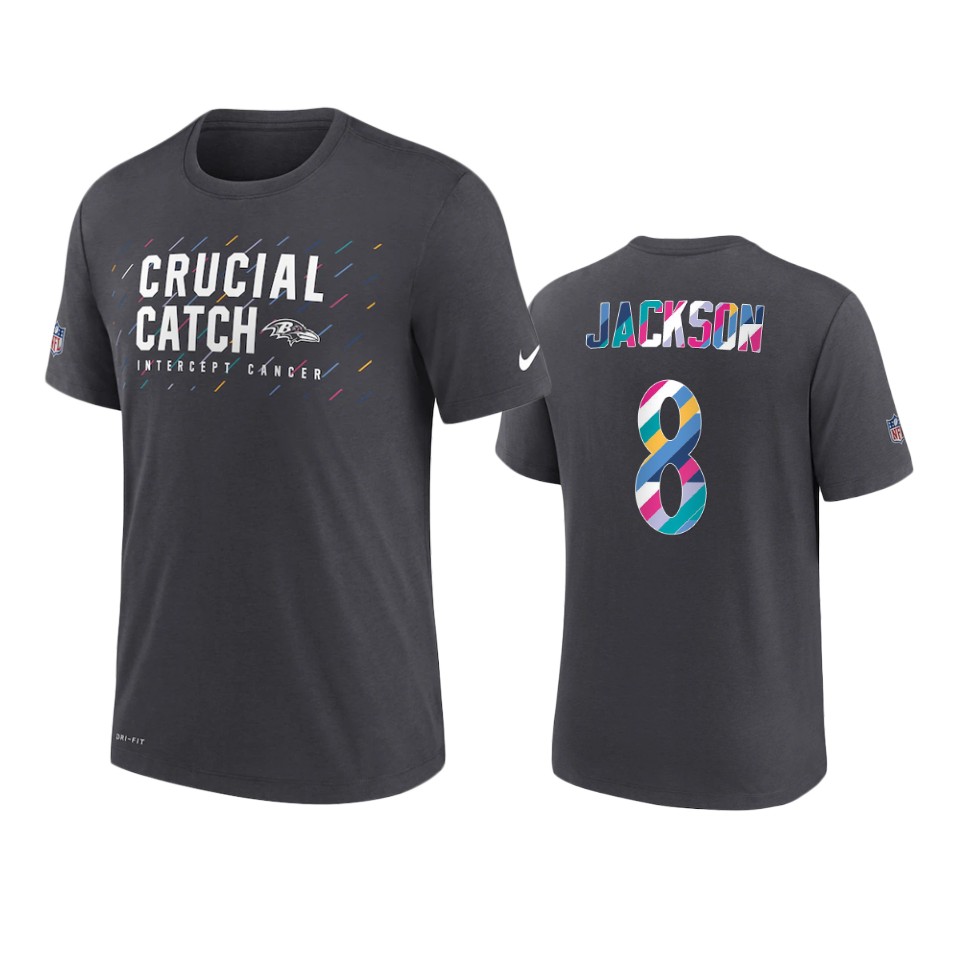 ravens lamar jackson charcoal 2021 nfl crucial catch t shirt