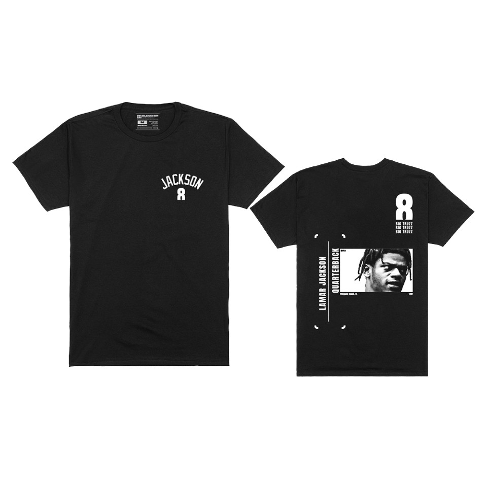 ravens lamar jackson player graphic black name number t shirt
