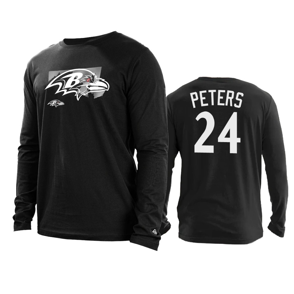 ravens marcus peters black state long sleeve t shirt