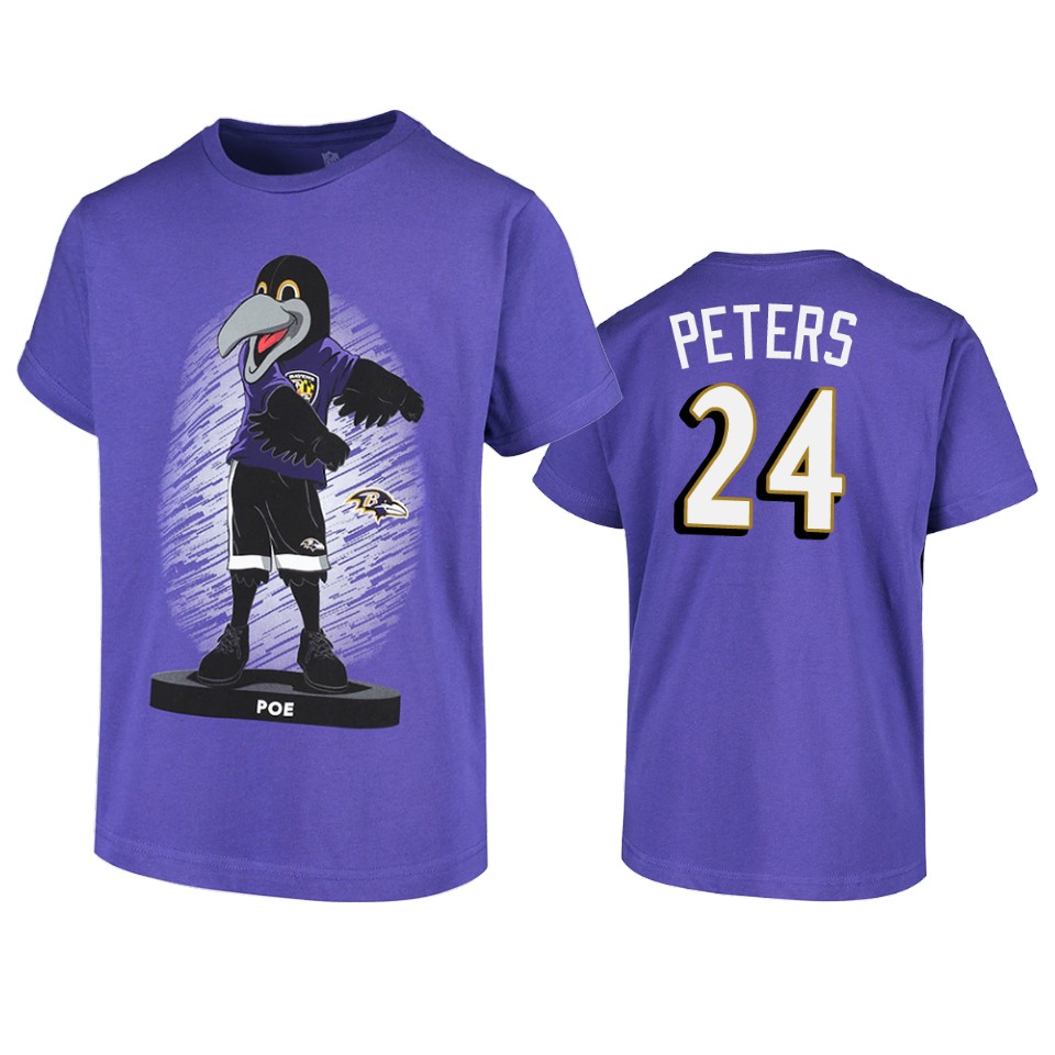 ravens marcus peters purple dancing poe mascot t shirt