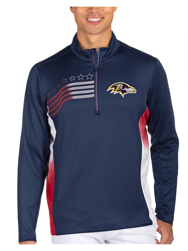 ravens navy red liberty quarter zip pullover jacket