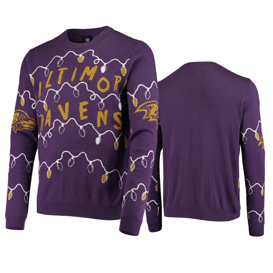 ravens purple 2020 christmas gifts light up sweater