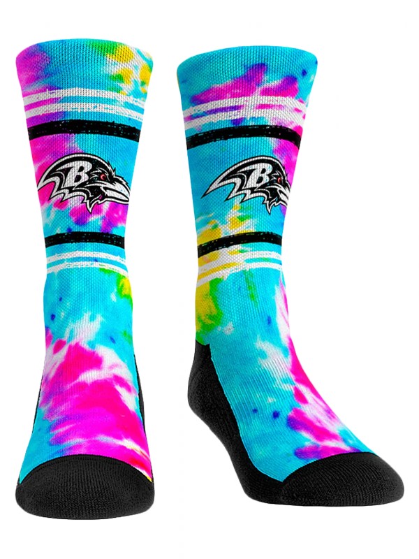 ravens tie dye crew socks