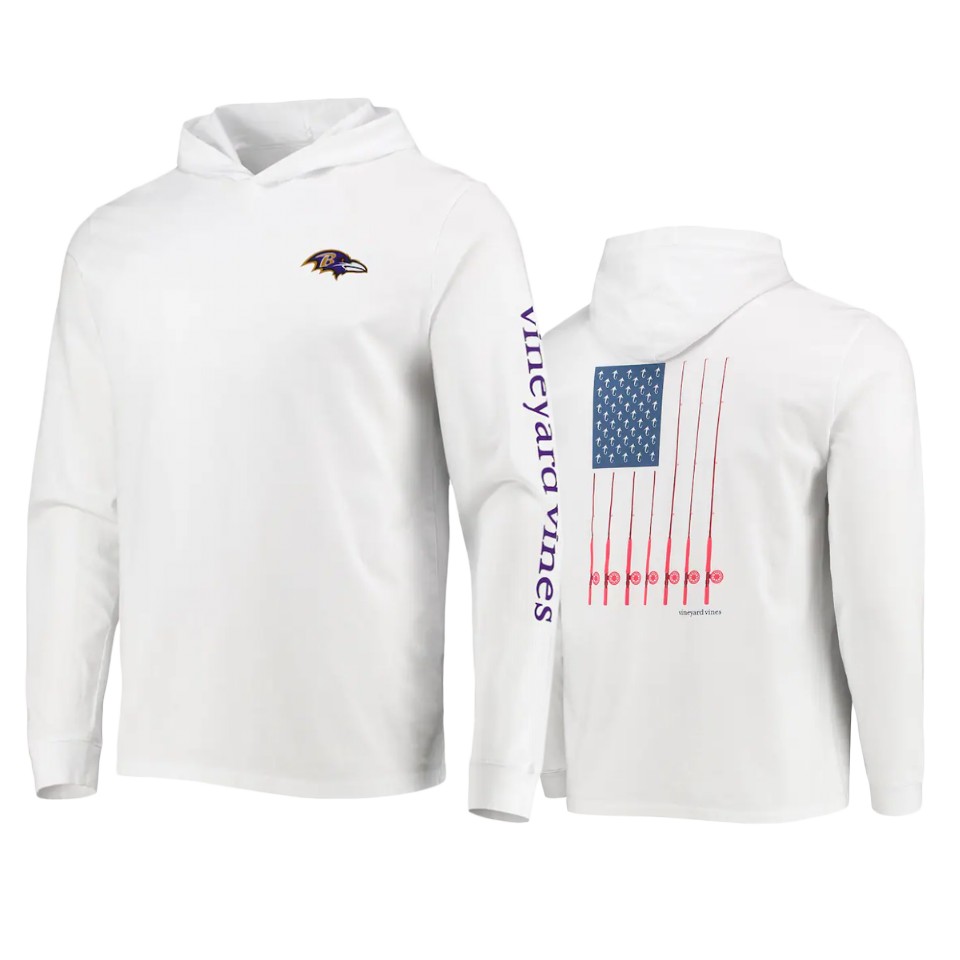 ravens white vineyard vines hoodie long sleeve t shirt