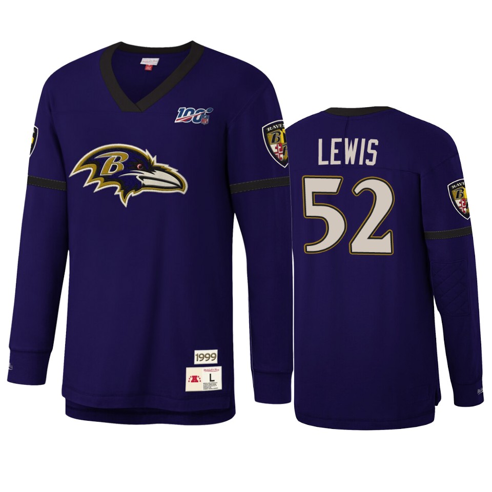 ray lewis ravens purple nfl 100 long sleeve t shirt