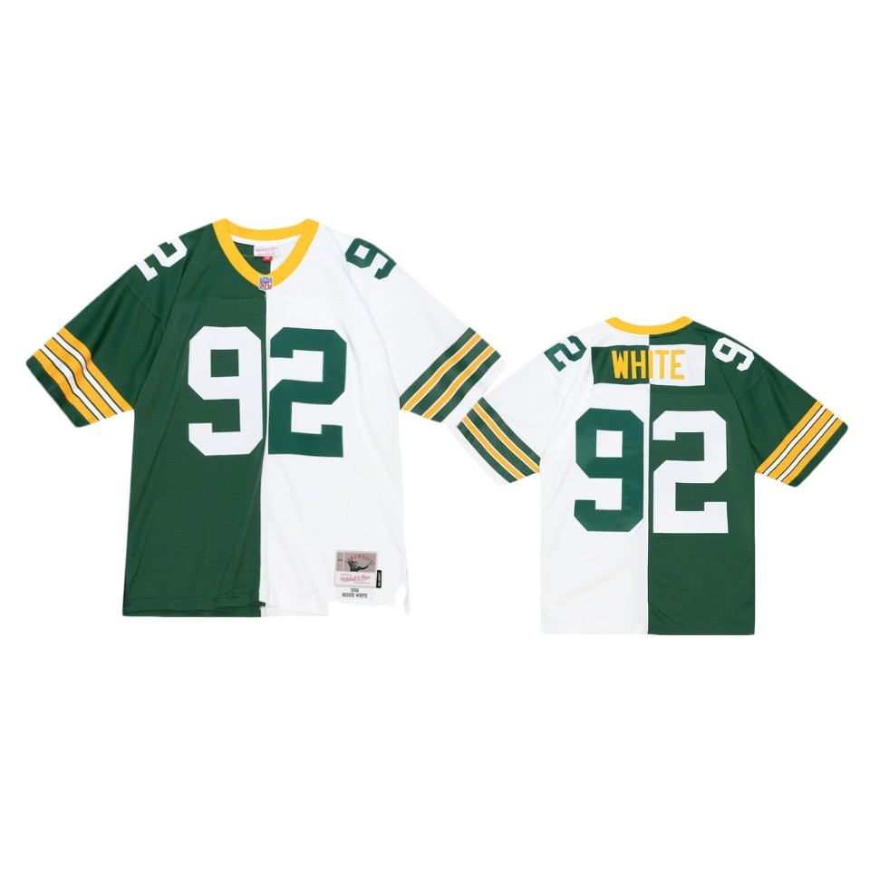 reggie white packers green white split legacy replica jersey 0a