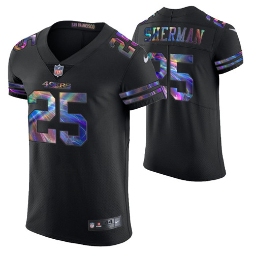 richard sherman golden edition jersey vapor elite black holographic stitched