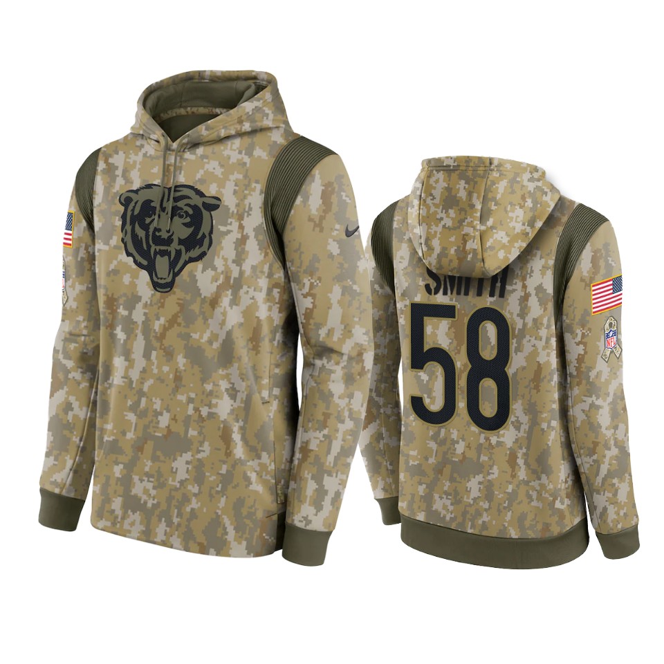 roquan smith bears camo 2021 salute to service therma hoodie
