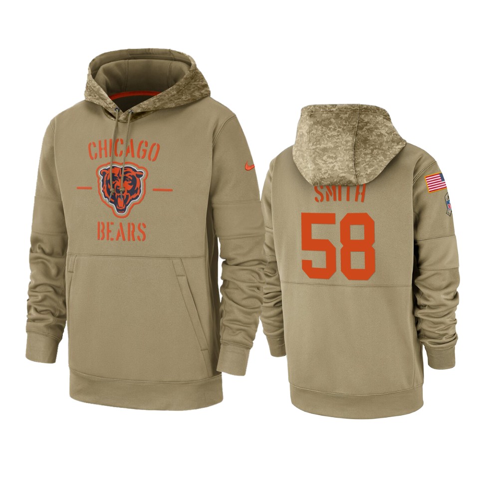roquan smith bears tan 2019 salute to service sideline therma hoodie