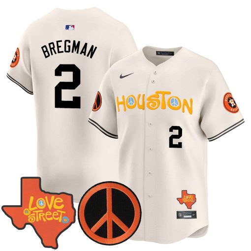 s Love Street & Peace Sign Patch Vapor Premier Limited Jersey V2 CREAM #2 BREGMAN