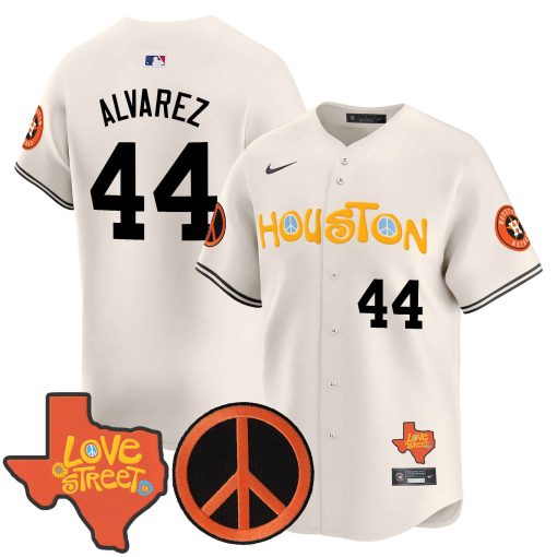 s Love Street & Peace Sign Patch Vapor Premier Limited Jersey V2 CREAM #44 ALVAREZ