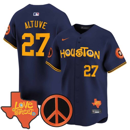 s Love Street & Peace Sign Patch Vapor Premier Limited Jersey V2 NAVY #27 ALTUVE