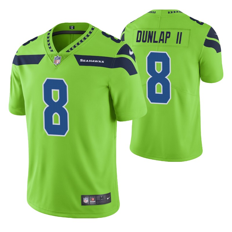 seahawks carlos dunlap ii color rush limited neon green jersey men stitched
