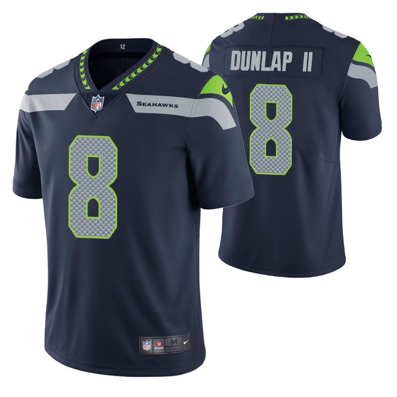 seahawks carlos dunlap ii vapor limited college navy jersey men stitched