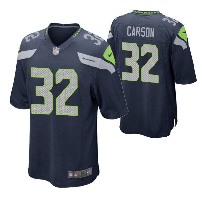 seahawks chris carson game jersey college navy stitched