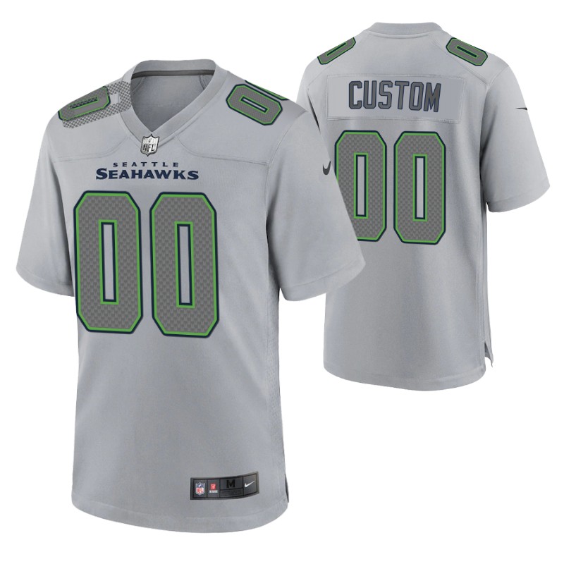 seahawks custom atmosphere game jersey gray stitched