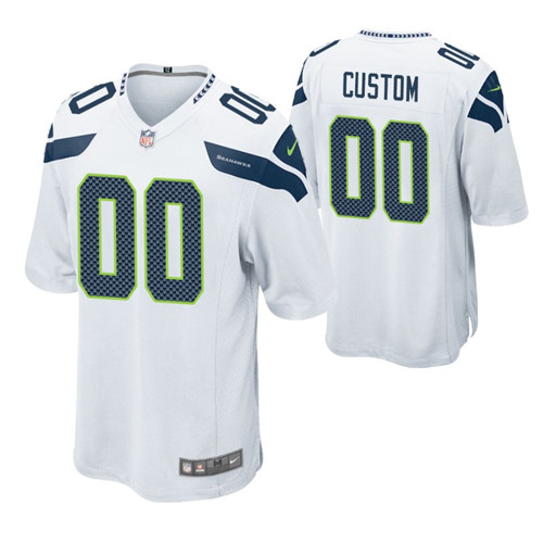 seahawks custom game jersey white stitched