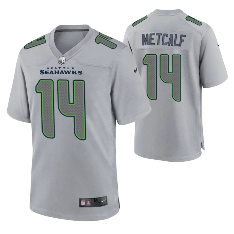 seahawks dk metcalf atmosphere game jersey gray stitched
