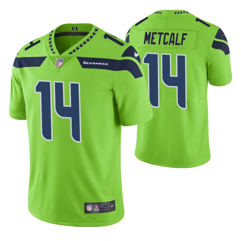 seahawks dk metcalf vapor limited neon green jersey men stitched
