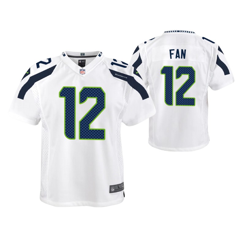 seahawks fan game youth jersey white stitched