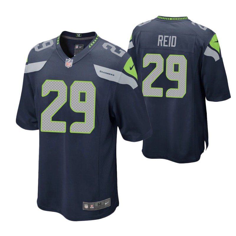seahawks john reid game jersey college navy stitched